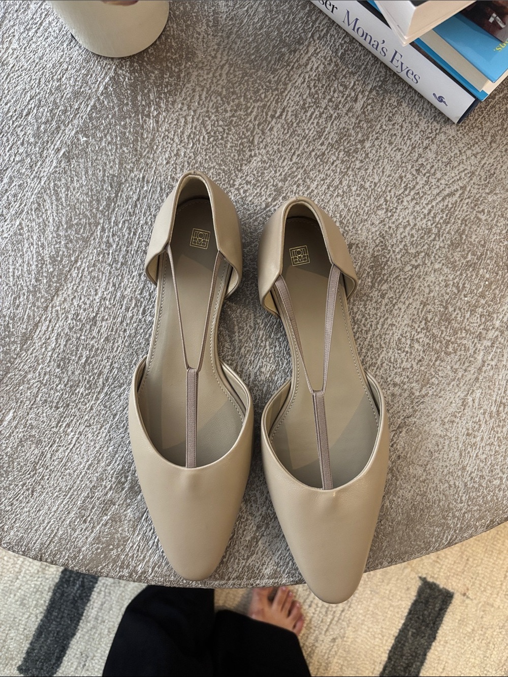 Toteme Beige Pointed D'Orsay Flats with T‑Strap - Picture 2 of 2